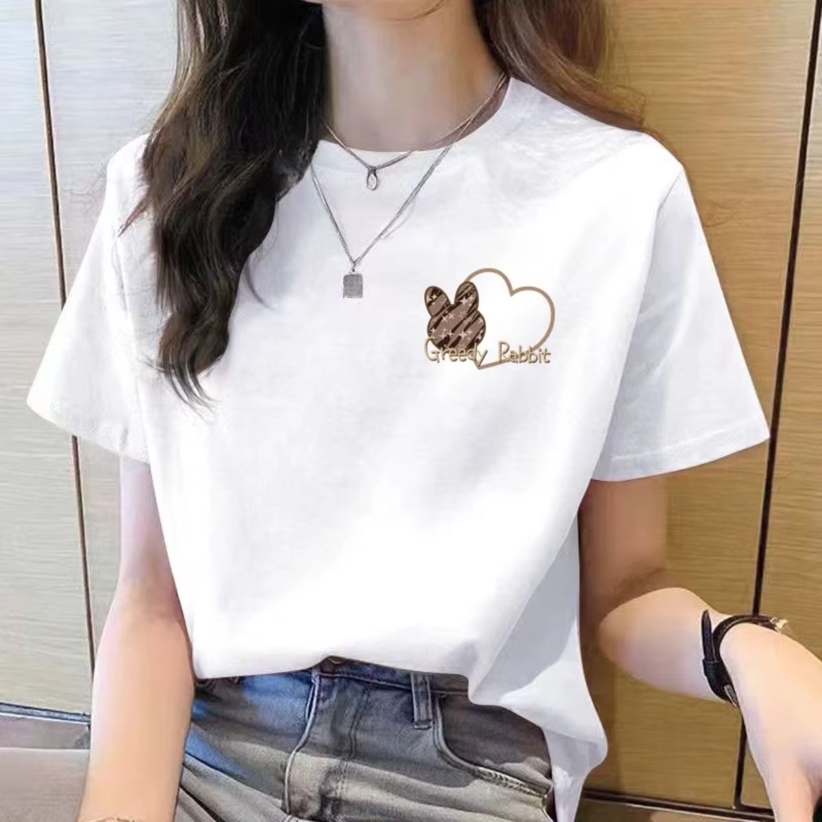 Women's Loose Fit Cartoon Graphic Tee