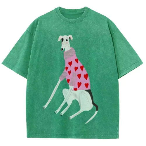 Oversized Dachshund Vintage Washed Cotton Tee