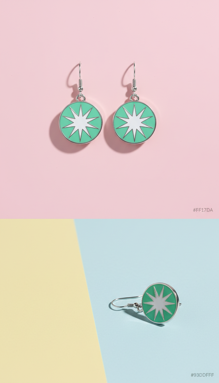 Mint Pop Enamel Charm Earrings
