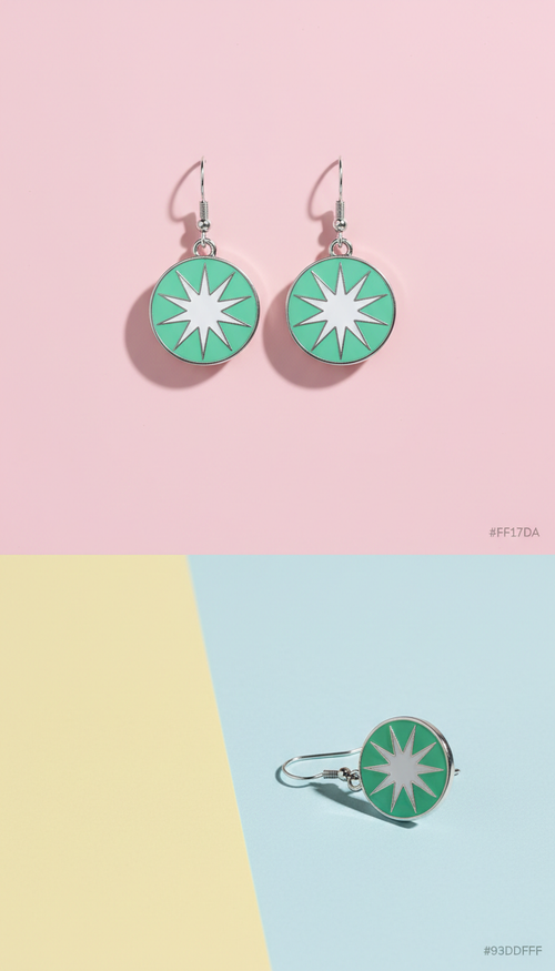 Mint Pop Enamel Charm Earrings