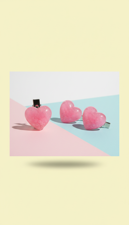 Bubblegum Heart Hair Clip
